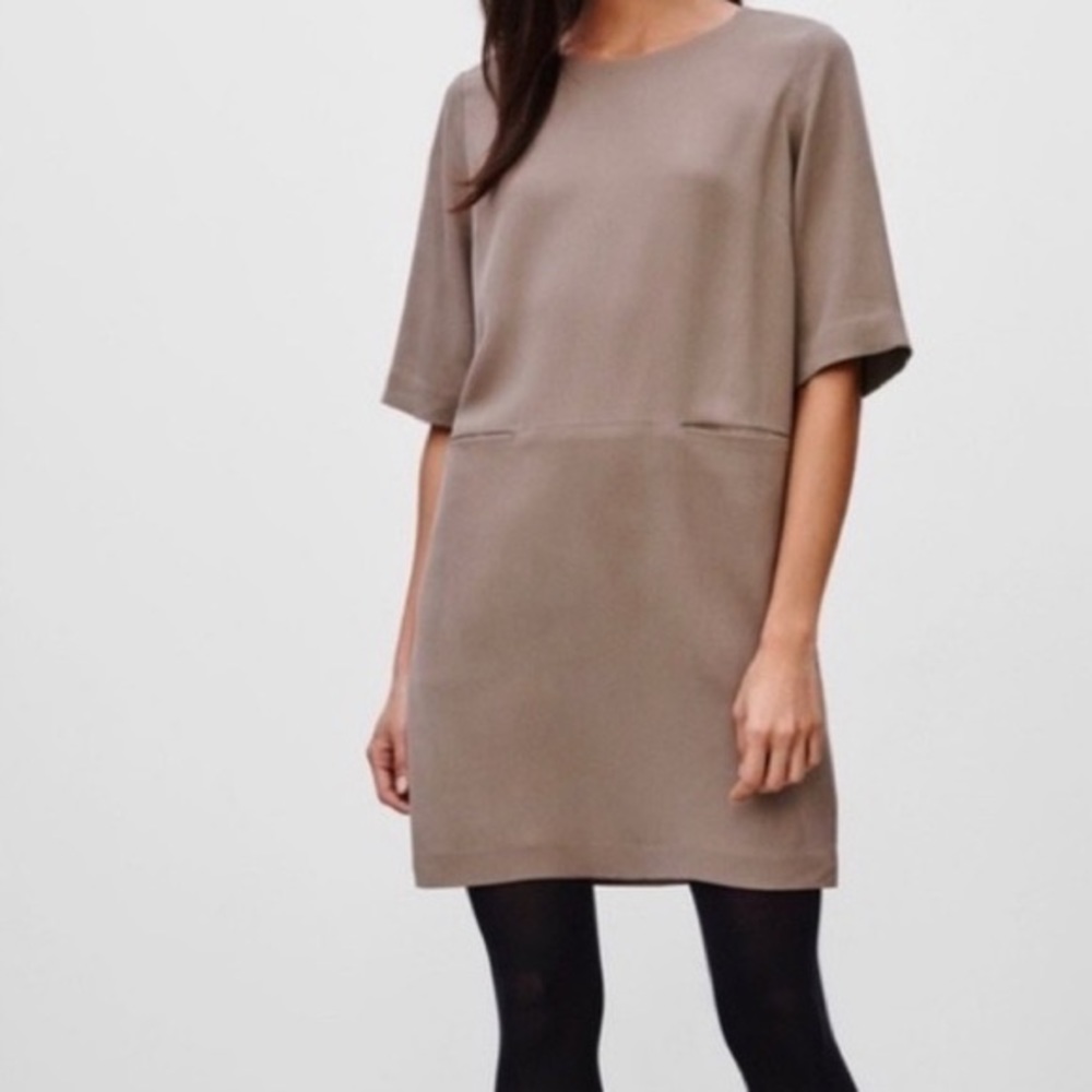 Babaton Samir boxy silhouette dress in taupe
